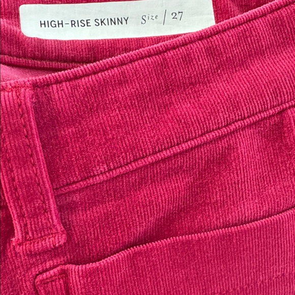 Pilcro and the Letterpress NWOT Corduroy Pant High Rise Skinny Red Stretch 27. - Picture 7 of 9